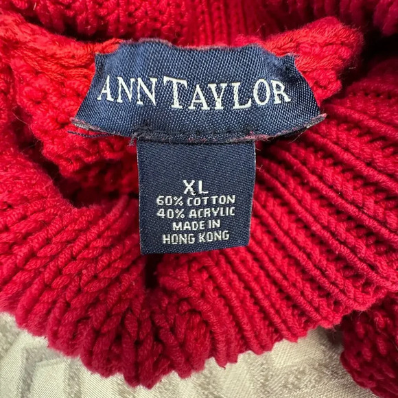Ann Taylor Sweater knit Pullover‎ turtleneck ugly tacky holiday snowflake size M - Picture 4 of 7